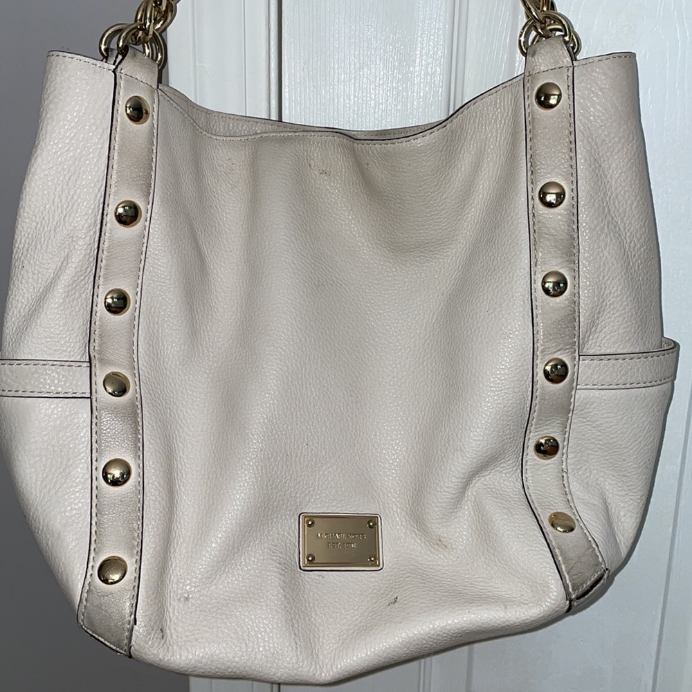 Michael Kors white leather bag
